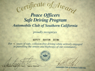 Safe Driver Certificate